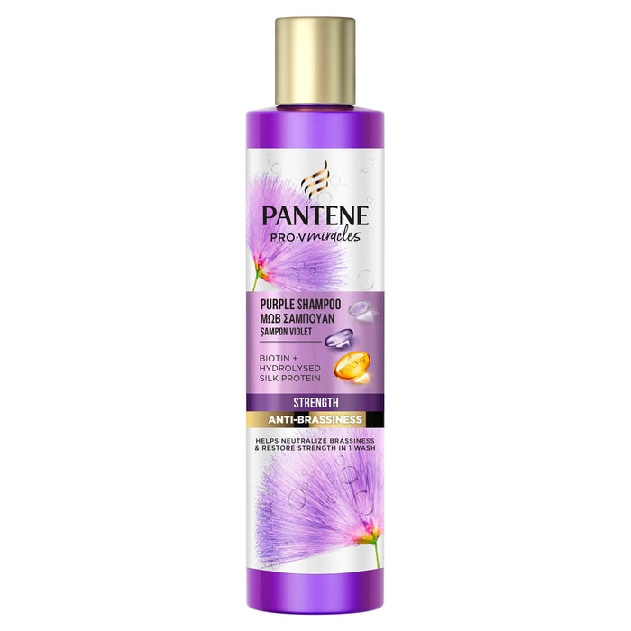 Pantene Pro-V Miracles Strength & Anti-Brassiness Purple | Sampon Violet cu Biotina | 225 ml